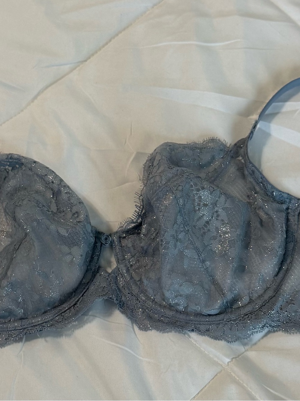 Victoria's Secret Lace Underwire Bra in Slate Gray-Blue